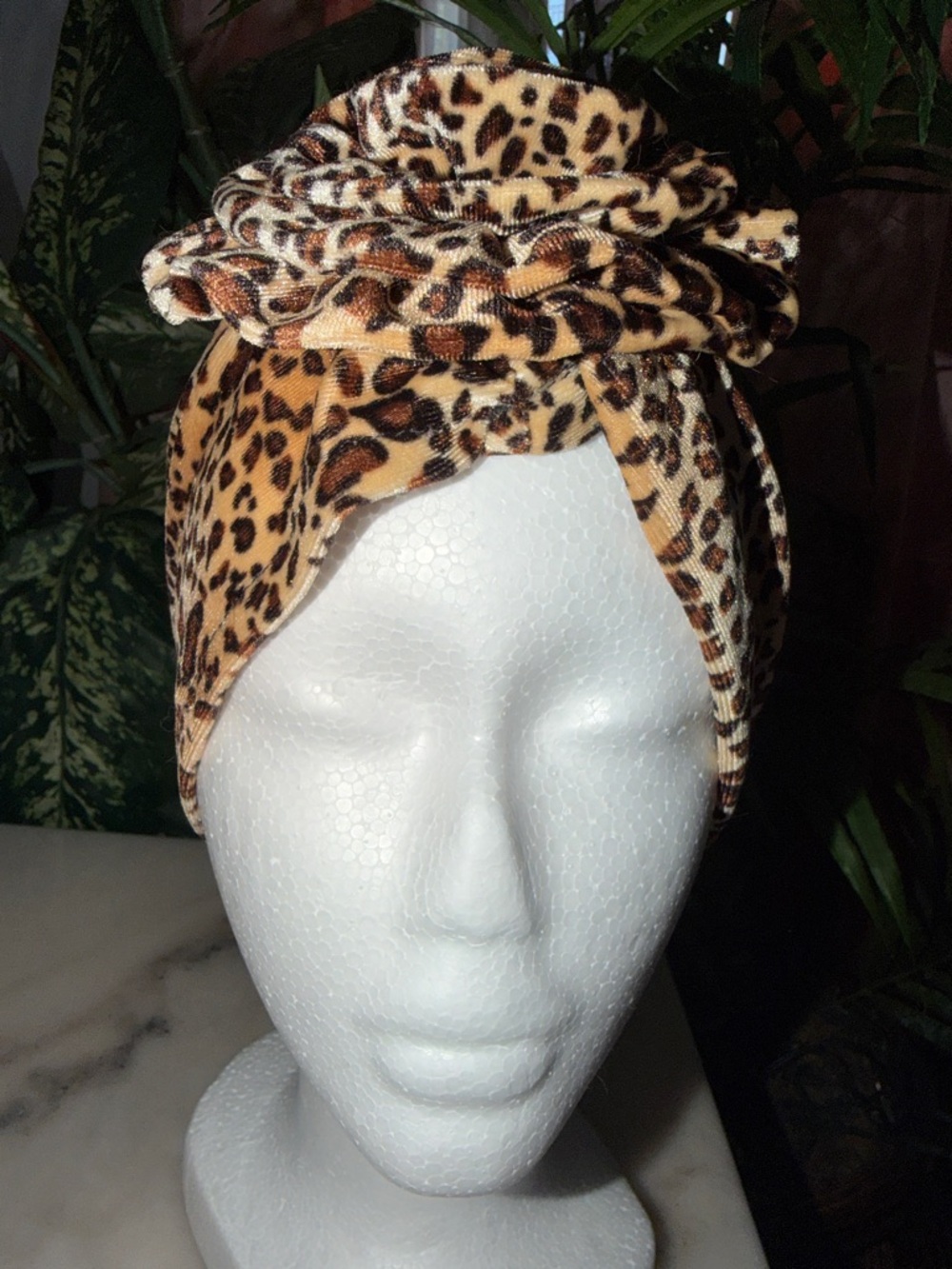 Leopard Patterned Turban Hat